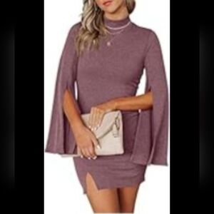 Anrabess Women's Mock Neck Long Sleeve Bodycon Mini Size M. Excellent Condition!